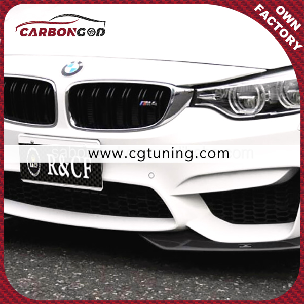 AC style carbon fiber front bumper lip splitter car styling For BMW F8X F80 F82 F83 M3 M4