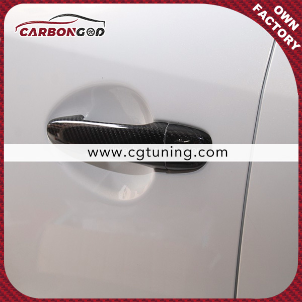 4 pcs carbon fiber Exterior door Handles doorknob decoration decorative accessories 3D stickers for Mazda 6 ATENZA