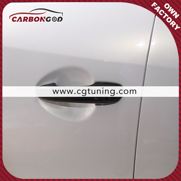 4 pcs carbon fiber Exterior door Handles doorknob decoration decorative accessories 3D stickers for Mazda 6 ATENZA