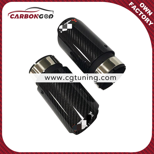 63-101 mm  Universal Carbon Fiber +304 Stainless Steel Exhaust Muffler Tip for BMW Tail Pipe